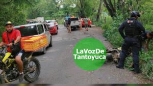 Motociclista derrapa en la México - Tampico 
