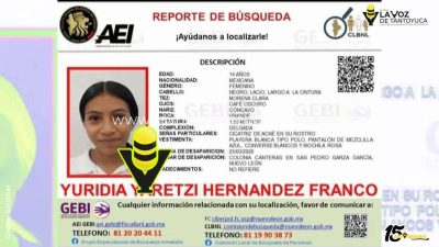 Hallan a joven huejutlense reportada como extraviada en Nuevo León
