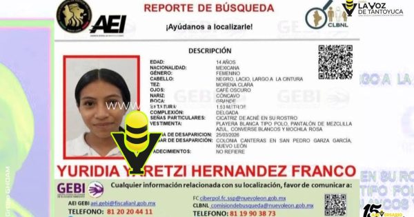 Hallan a joven huejutlense reportada como extraviada en Nuevo León