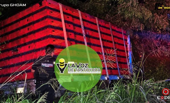 Camión avícola aparece baleado y abandonado en la carretera Tuxpan - Tampico