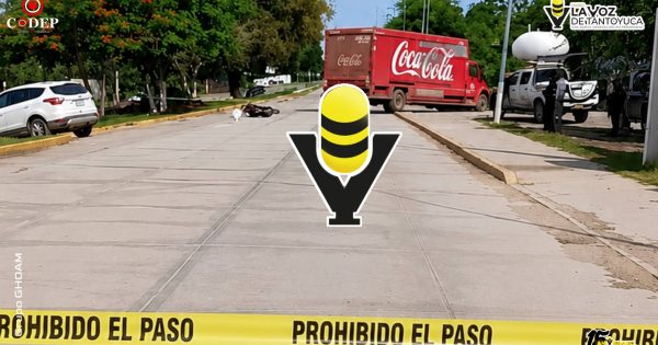 Motociclista resulta lesionado tras chocar contra camión repartidor en Tempoal