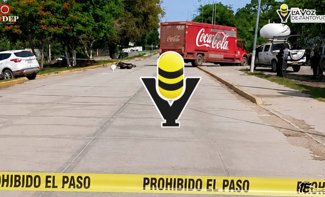 Motociclista resulta lesionado tras chocar contra camión repartidor en Tempoal