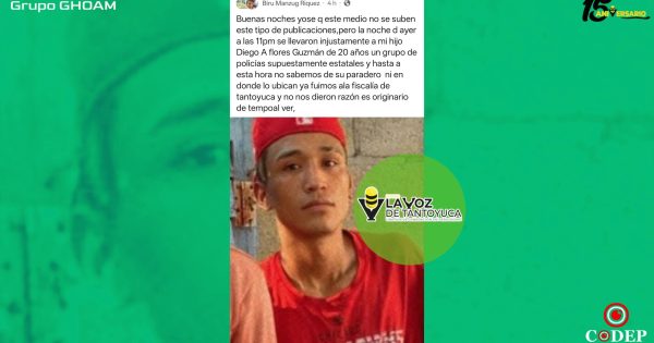 Inseguridad azota Tempoal; reportan la no localización de joven tras presunta intervención policiaca
