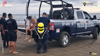 Rescatan a dos menores de morir ahogados en playa de Chachalacas