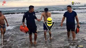 Rescatan a dos menores de morir ahogados en playa de Chachalacas