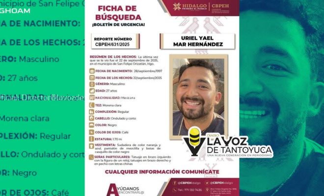 ¡Desaparece otra persona en San Felipe Orizatlán!