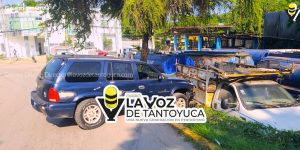 Aseguran camioneta tras incidente 