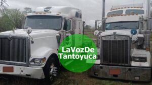 Tras cateo, localizan tractocamiones reportados como robados en Pánuco 