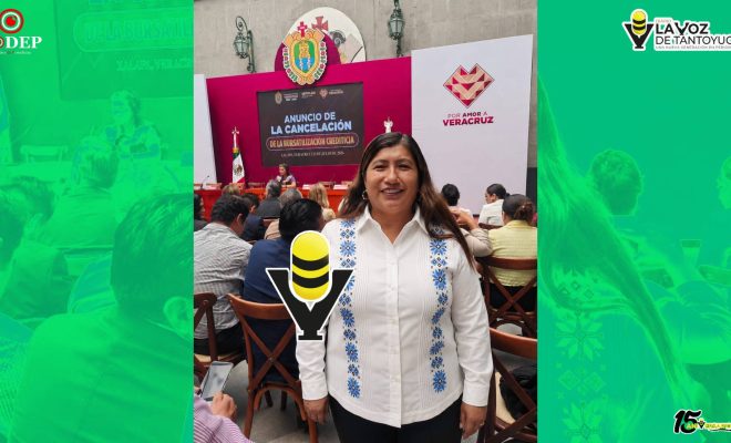 Alcaldesa de Chicontepec participa en acto histórico por la cancelación de la bursatilización crediticia