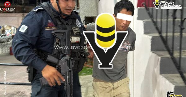 Detienen a vecino de Tecomate por agredir a sus vecinos