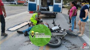 Motociclista resulta gravemente herido tras accidente en Tempoal