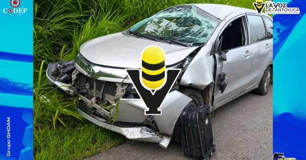 Volcadura de automóvil moviliza a cuerpos de emergencia en Tempoal