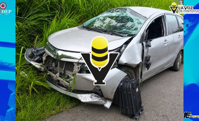Volcadura de automóvil moviliza a cuerpos de emergencia en Tempoal