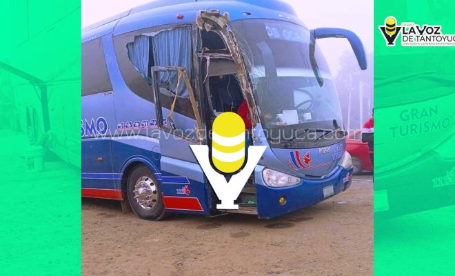 Se accidenta autobús que salió de Huejutla en Tamaulipas