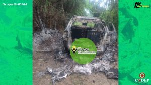 Hallan camioneta de lujo calcinada en una brecha de Ixcatepec