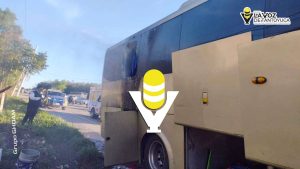 Se incendia camión de pasajeros en Allende proveniente de Veracruz