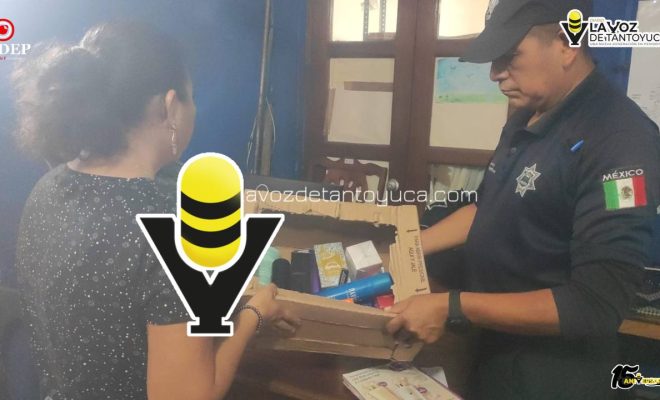 Recupera policía municipal caja robada tras rápida intervención, en Chicontepec