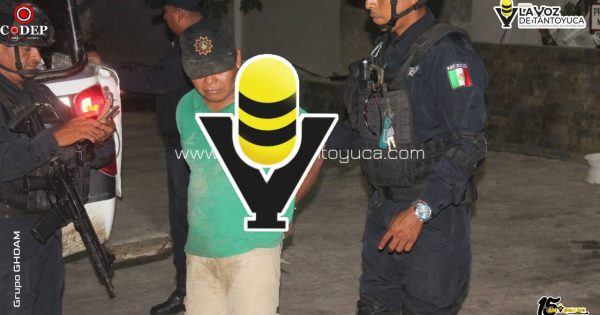 Detienen a sujeto agresivo en Tantoyuca; su familia pidió su detención