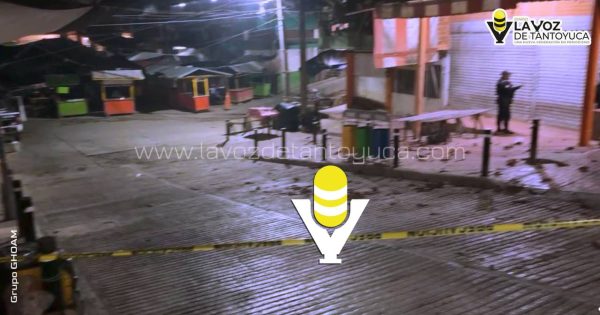 Sujetos armados realizan disparos en la Zona del Mercado en Tantoyuca