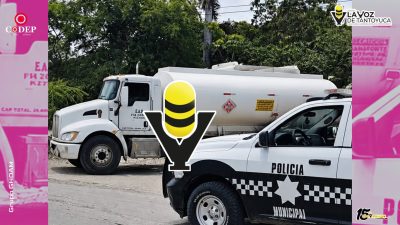 Aseguran pipa abandonada en Pánuco; autoridades despliegan operativo