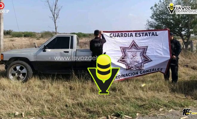 Guardia Estatal recupera camioneta con reporte de robo en carretera Tampico - Mante