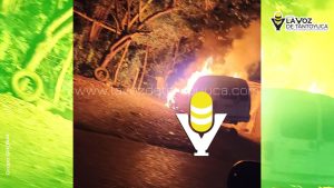 Se incendia vehículo en la Álamo - Tamazunchale