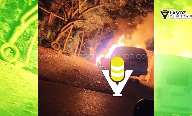 Se incendia vehículo en la Álamo - Tamazunchale