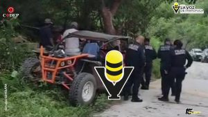 Cinco jóvenes resultan lesionados tras accidente en vehículo tipo buggy en Huejutla