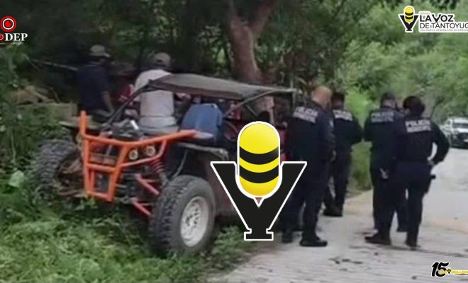 Cinco jóvenes resultan lesionados tras accidente en vehículo tipo buggy en Huejutla