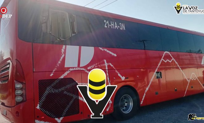 Autobús de pasajeros de ADO es apedreado en la carretera Álamo - Potrero del Llano