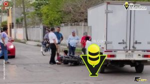 Menor resulta lesionado en choque entre camioneta y motocicleta en Pánuco 
Clic en la imagen para ampliarla.