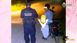 Policía Municipal detiene a sujeto agresivo en Tantoyuca