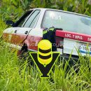 Taxi de Sayula de Alemán se sale de la carretera Las Matas.