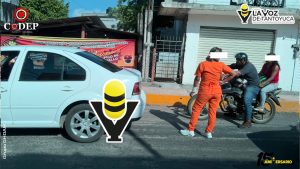 Choque por alcance deja solo daños materiales en Tantoyuca