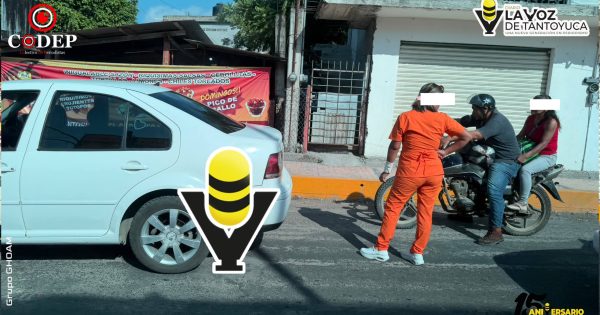 Choque por alcance deja solo daños materiales en Tantoyuca