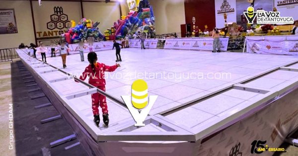 Pista de hielo ecológica en Tantoyuca es un éxito