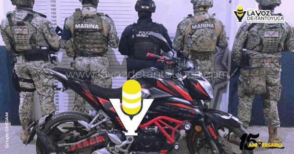 Aseguran moto con placas sobrepuestas en operativo preventivo