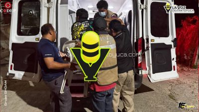 Joven resulta lesionado tras accidente en la Colonia La Pedrera