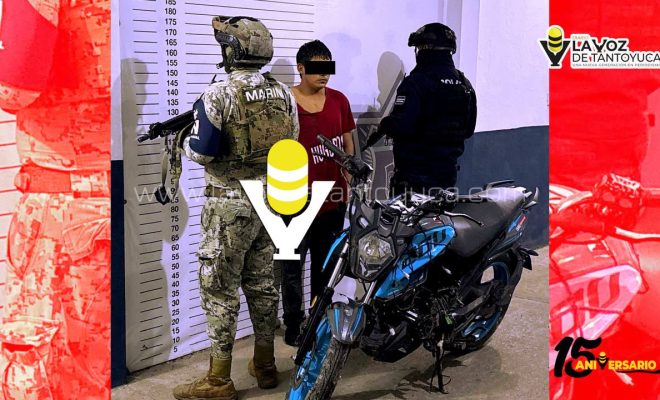 Cae presunto ladrón de motocicleta en Tuxpan tras reporte ciudadano