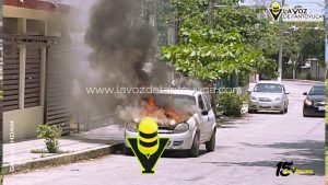 Incendio de vehículo genera movilización en Pánuco 