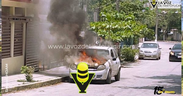 Incendio de vehículo genera movilización en Pánuco