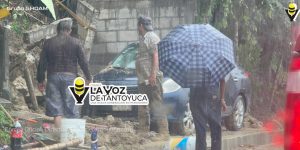 Cae barda sobre un vehículo