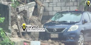 Cae barda sobre un vehículo