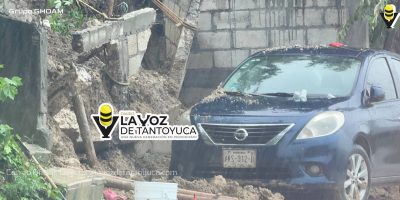 Cae barda sobre un vehículo