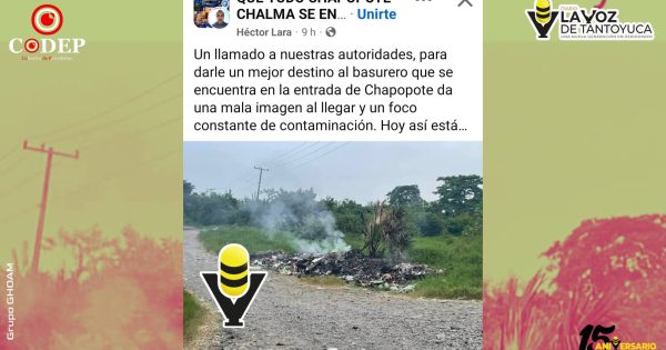 Habitantes denuncian acumulación de basura en Chapopote y piden atención del Gobierno Municipal