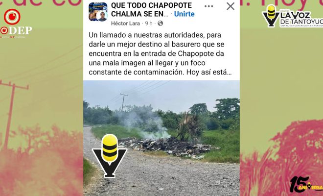 Habitantes denuncian acumulación de basura en Chapopote y piden atención del Gobierno Municipal