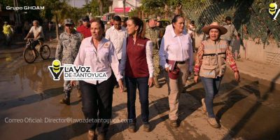 En Poza Rica y Álamo, Rocío Nahle y Claudia Sheinbaum Pardo coordinan auxilio y ayuda humanitaria para damnificados