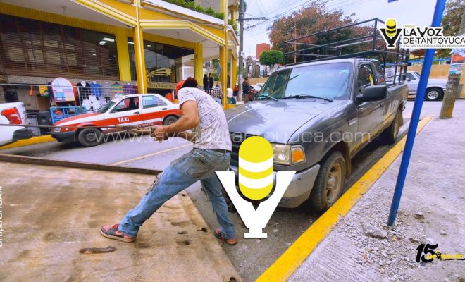 Aseguran camioneta en la Zona Centro de Tantoyuca