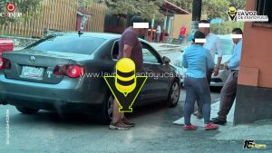 Fémina provoca choque sobre la calle Independencia, en Tantoyuca