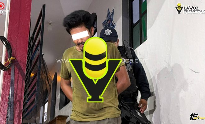 Detienen a hombre por agredir a su pareja en Centro de Tantoyuca